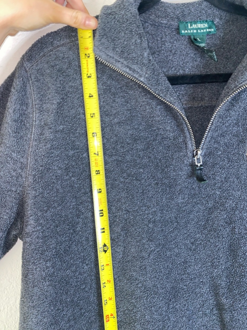 🛍️ Lauren Ralph Lauren Men's Gray Logo Emblem Fleece 1/4 Zip! - Picture 7 of 9